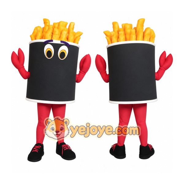 Black Yellow Red French Fries Mascot Costume