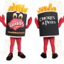 Black Yellow Red French Fries Mascot Costume