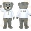 Gray White Doctor Bear Mascot Costume