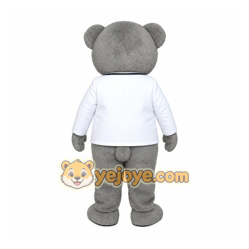 Gray White Doctor Bear Mascot Costume Gray White Doctor Bear Mascot Costume