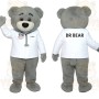 Gray White Doctor Bear Mascot Costume