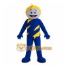 Blue Yellow Smiling Cartoon Boy Mascot Costume