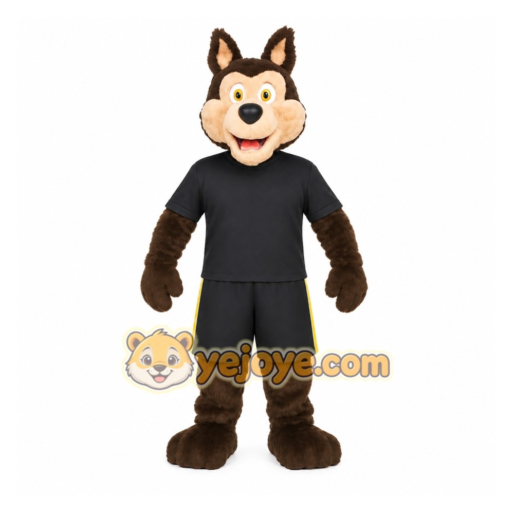 Dark Brown Cream Wolf Mascot Costume Dark Brown Cream Wolf Mascot Costume