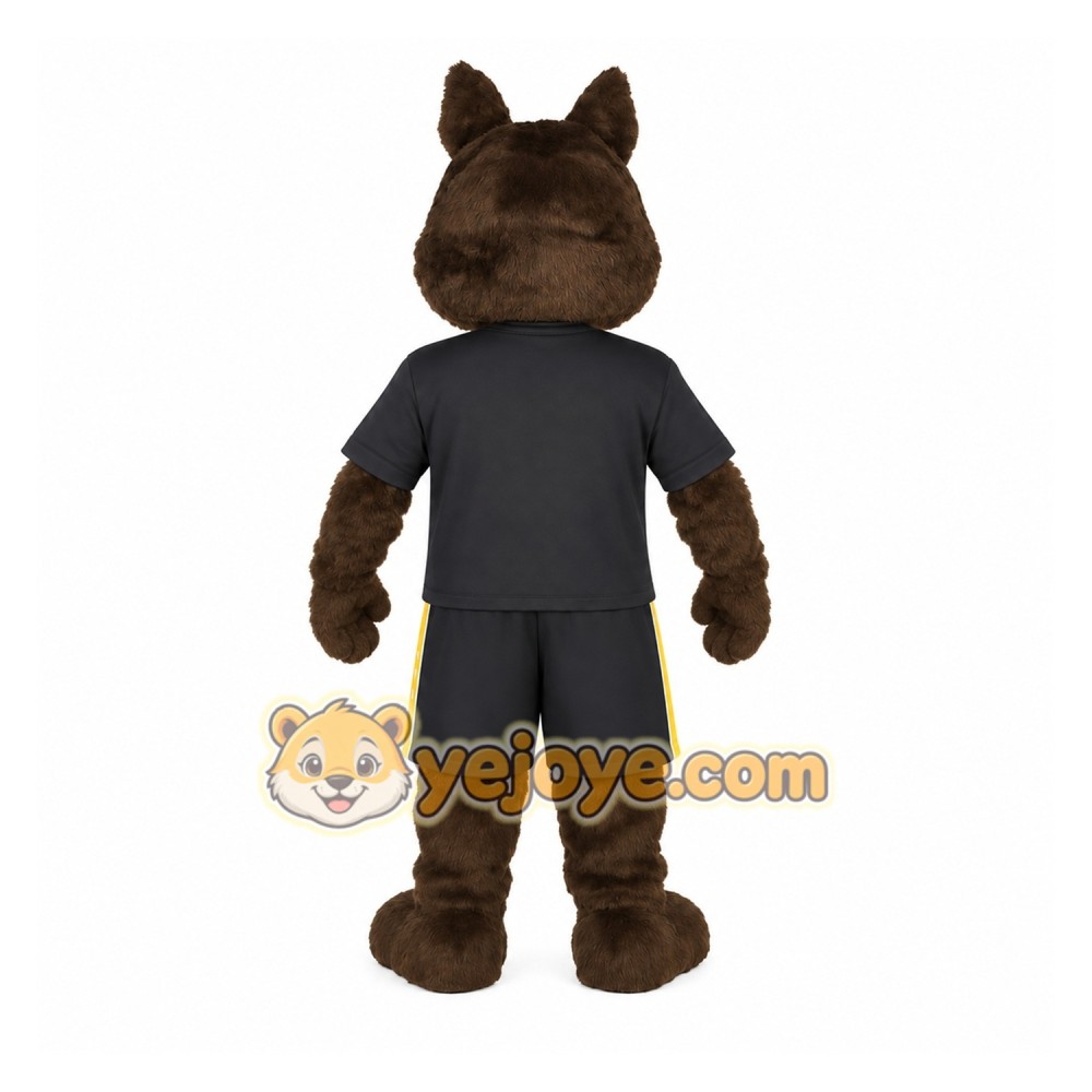 Dark Brown Cream Wolf Mascot Costume Dark Brown Cream Wolf Mascot Costume