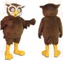 Brown White Yellow Owl Mascot Costume