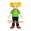 Green Pink Blonde Schoolgirl Mascot Costume Green Pink Blonde Schoolgirl Mascot Costume