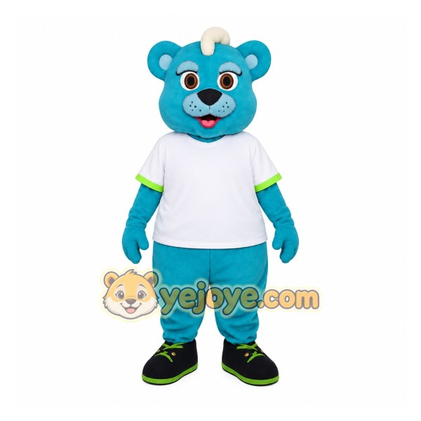 Turquoise White Bear Mascot Costume