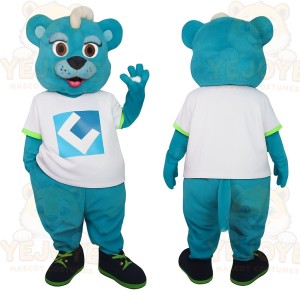 Turquoise White Bear Mascot Costume