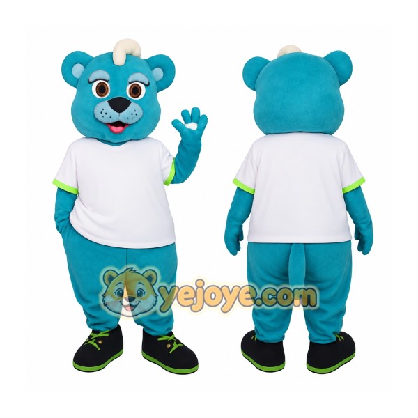 Turquoise White Bear Mascot Costume