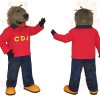 Brown Dog Red Blue Yellow Mascot Costume