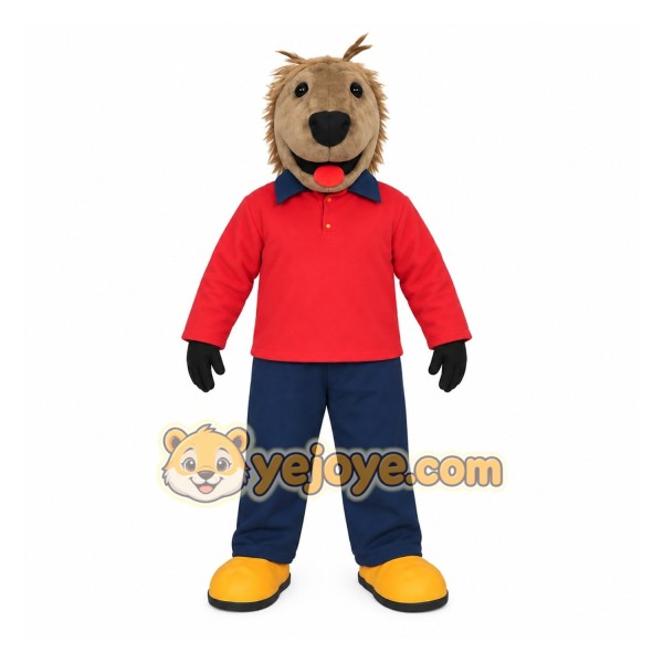 Brown Dog Red Blue Yellow Mascot Costume Brown Dog Red Blue Yellow Mascot Costume