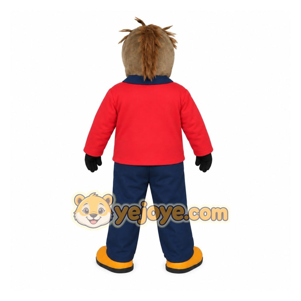 Brown Dog Red Blue Yellow Mascot Costume