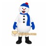 White Blue Winter Snowman Mascot Costume