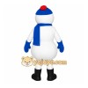 White Blue Winter Snowman Mascot Costume