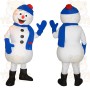 White Blue Winter Snowman Mascot Costume