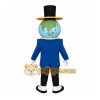 Blue Green Globe Gentleman Mascot Costume Blue Green Globe Gentleman Mascot Costume