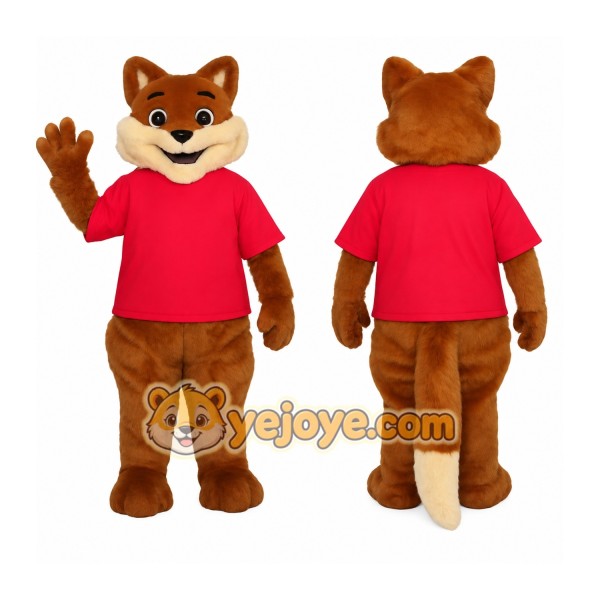 Brown Red Fox Mascot Costume