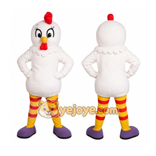 White Red Yellow Chicken Mascot Costume