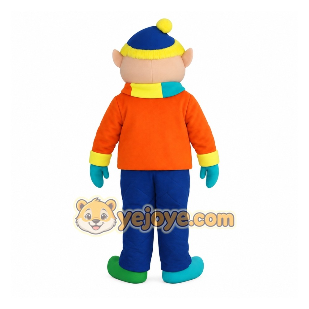 Orange Blue Yellow Elf Boy Mascot Costume