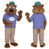 Brown Purple Teal Otter Mascot Costume