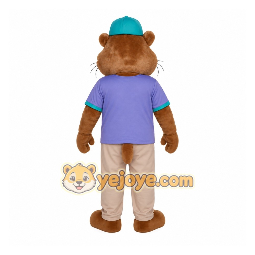 Brown Purple Teal Otter Mascot Costume Brown Purple Teal Otter Mascot Costume