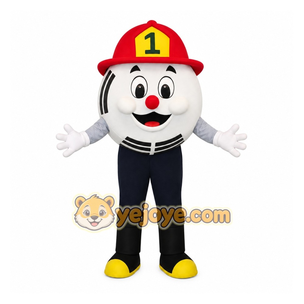 White Red Firefighter Ball Mascot Costume White Red Firefighter Ball Mascot Costume