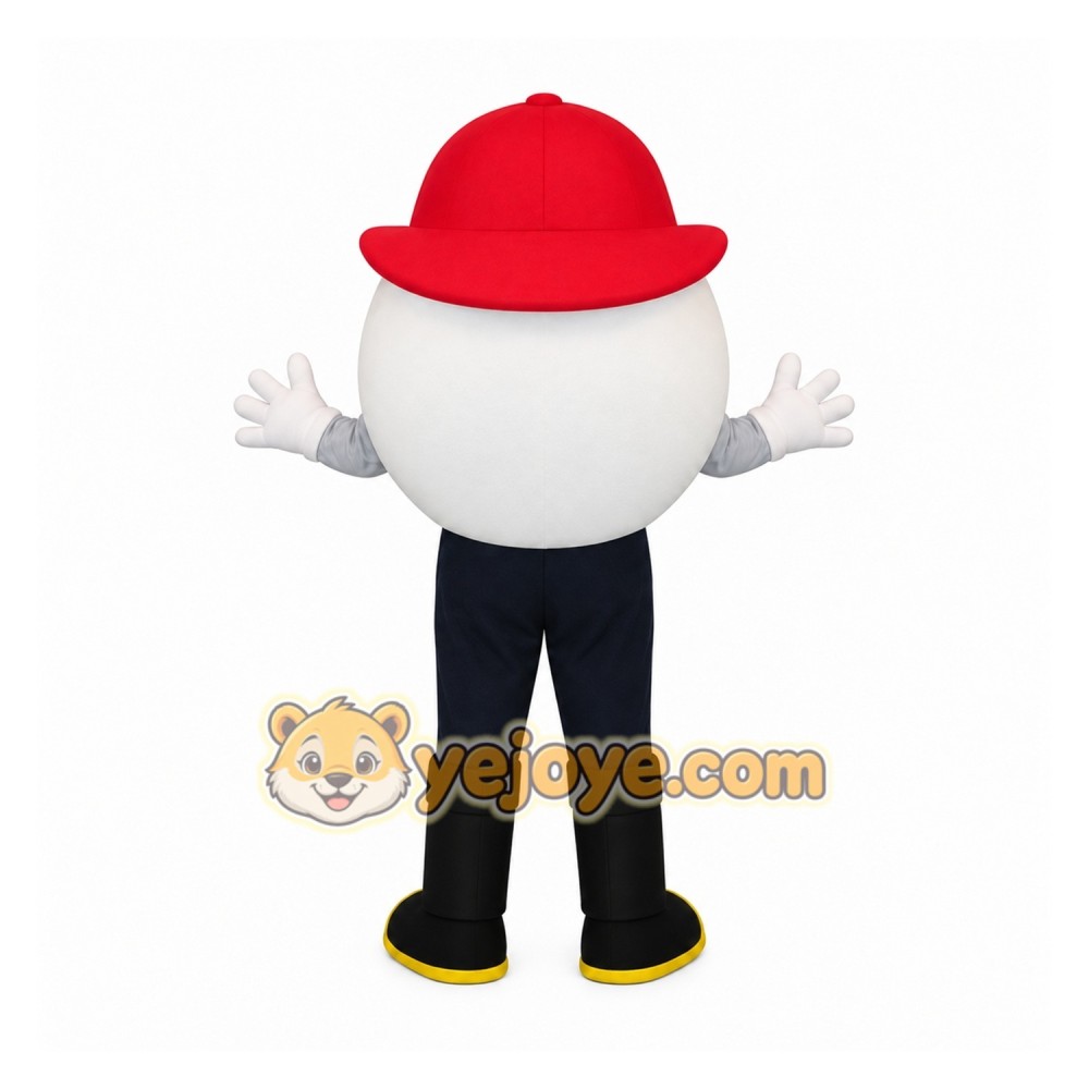 White Red Firefighter Ball Mascot Costume White Red Firefighter Ball Mascot Costume