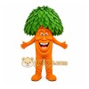 Orange Green Smiling Carrot Mascot Costume