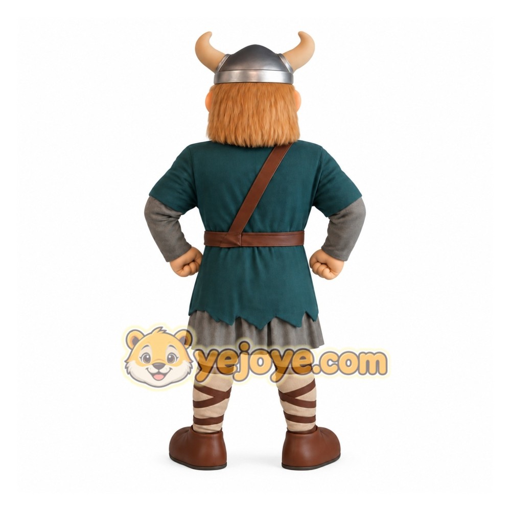 Green Brown Bearded Viking Mascot Costume Green Brown Bearded Viking Mascot Costume