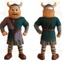Green Brown Bearded Viking Mascot Costume