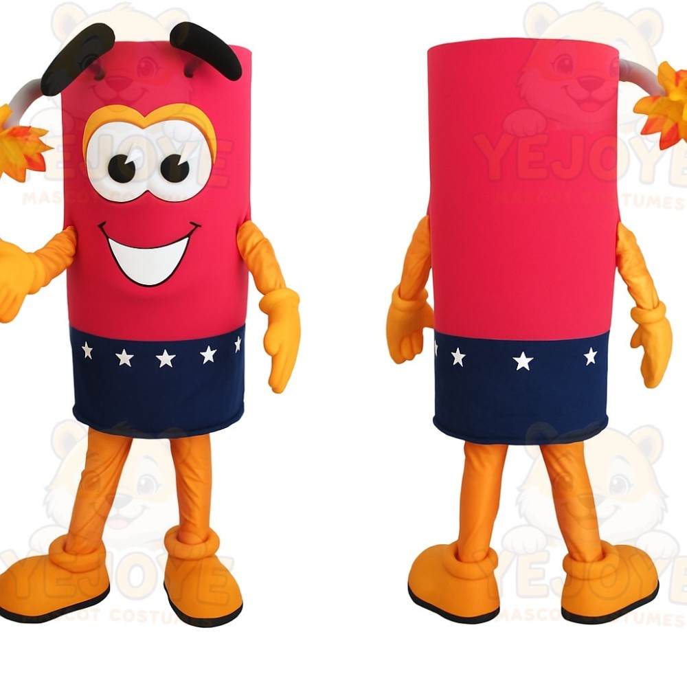Red Navy Firecracker Mascot Costume