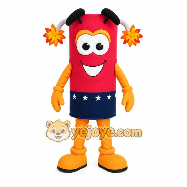 Red Navy Firecracker Mascot Costume