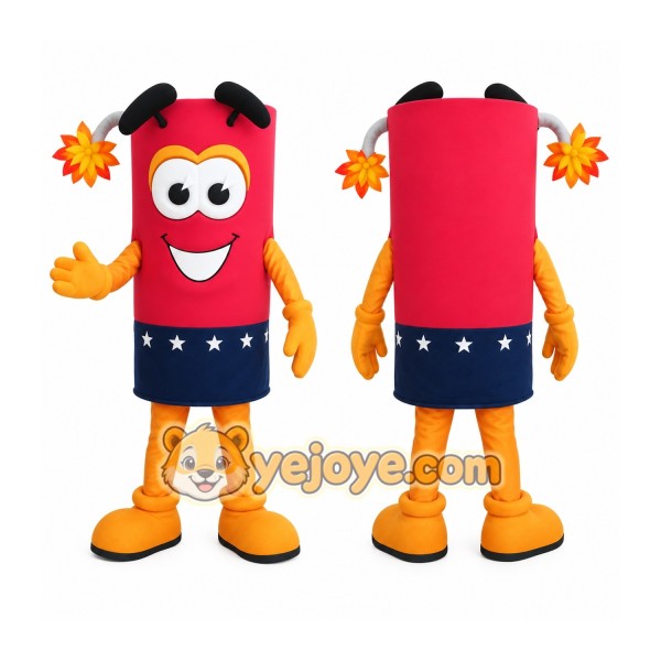 Red Navy Firecracker Mascot Costume