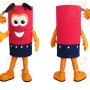 Red Navy Firecracker Mascot Costume