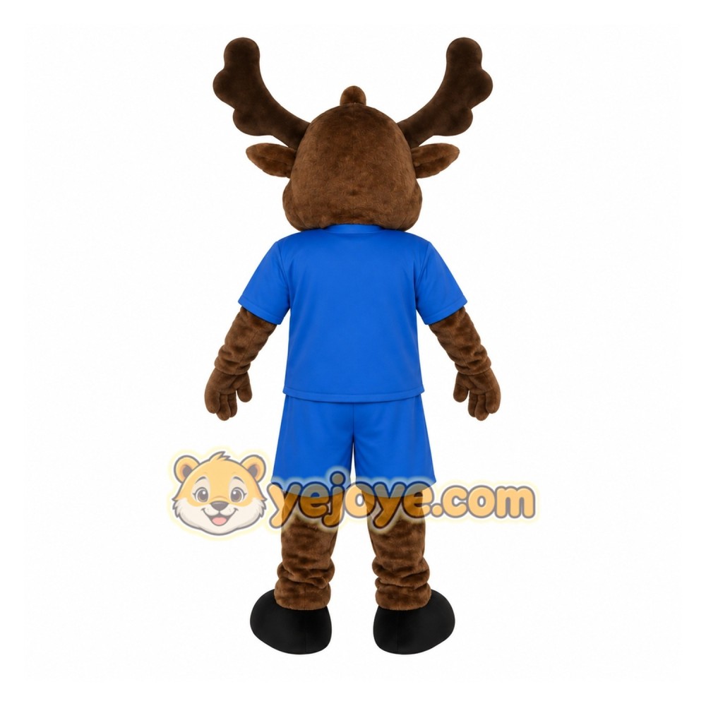 Brown Blue Yellow Moose Mascot Costume Brown Blue Yellow Moose Mascot Costume