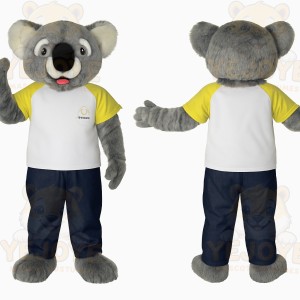 Gray White Yellow Navy Koala Mascot Costume
