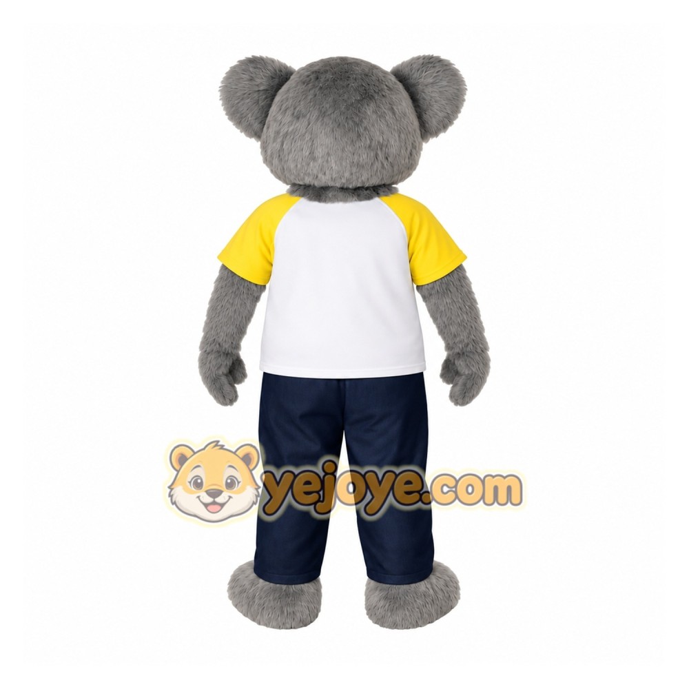 Gray White Yellow Navy Koala Mascot Costume