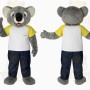 Gray White Yellow Navy Koala Mascot Costume