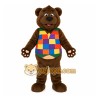 Brown Bear With Multicolor Vest Mascot Costume Brown Bear With Multicolor Vest Mascot Costume