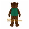 Brown Bear With Multicolor Vest Mascot Costume Brown Bear With Multicolor Vest Mascot Costume