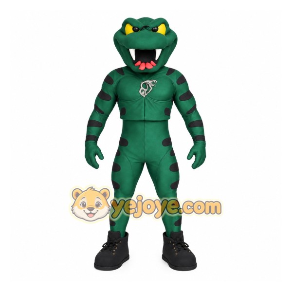 Green Black Cobra Snake Mascot Costume Green Black Cobra Snake Mascot Costume