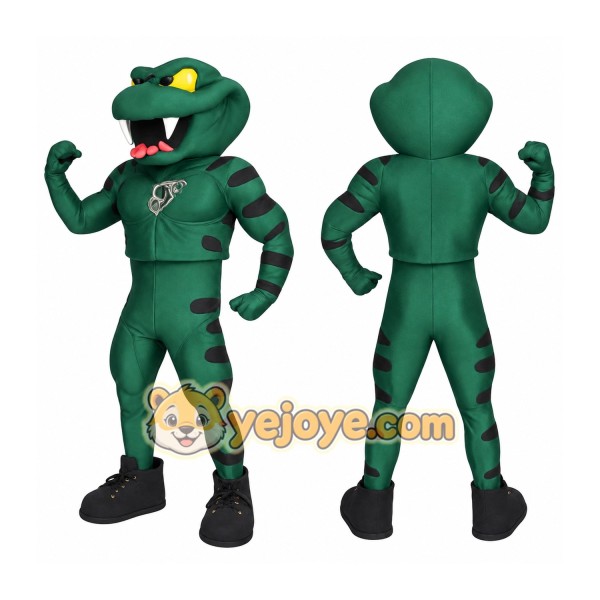 Green Black Cobra Snake Mascot Costume