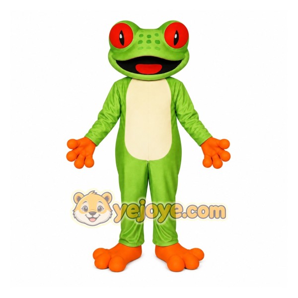 Green Orange Red Eyed Frog Mascot Costume Green Orange Red Eyed Frog Mascot Costume