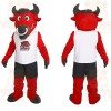 Red Black White Jersey Bull Mascot Costume