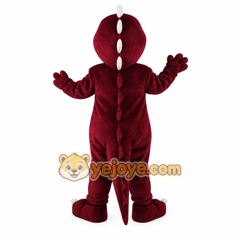 Burgundy White Dragon Mascot Costume