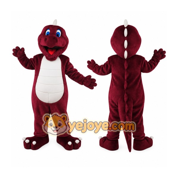 Burgundy White Dragon Mascot Costume