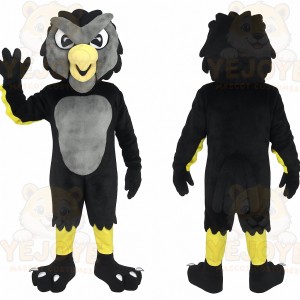 Black Gray Yellow Eagle Mascot Costume