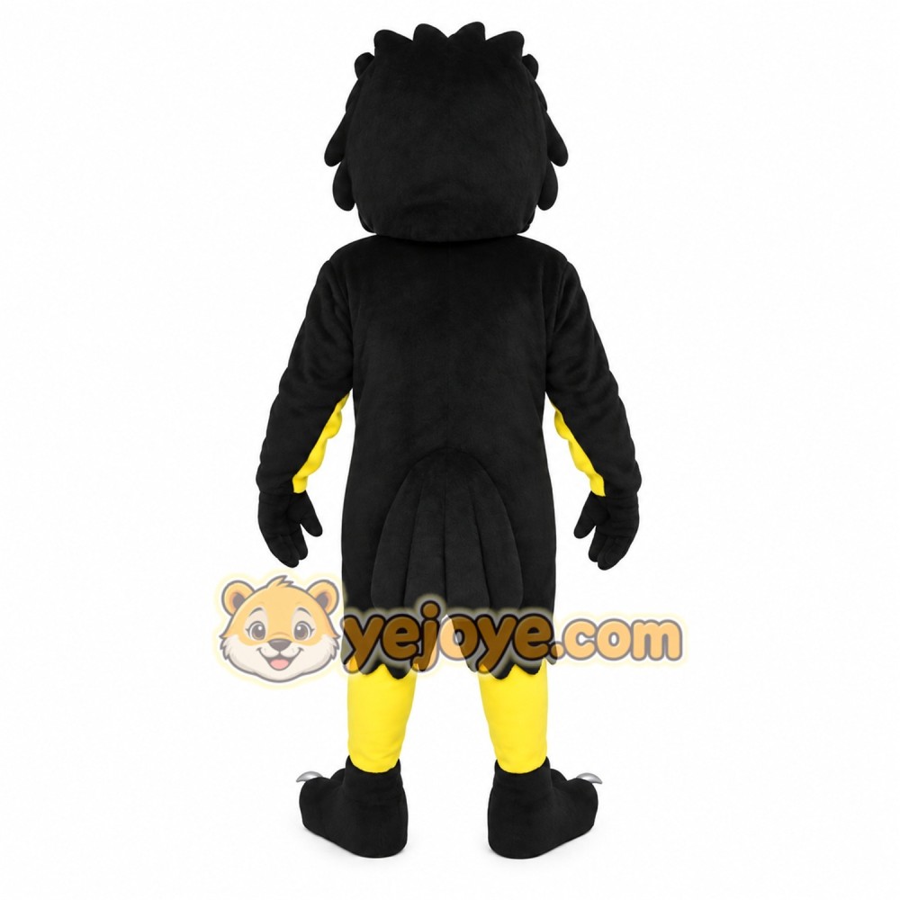 Black Gray Yellow Eagle Mascot Costume