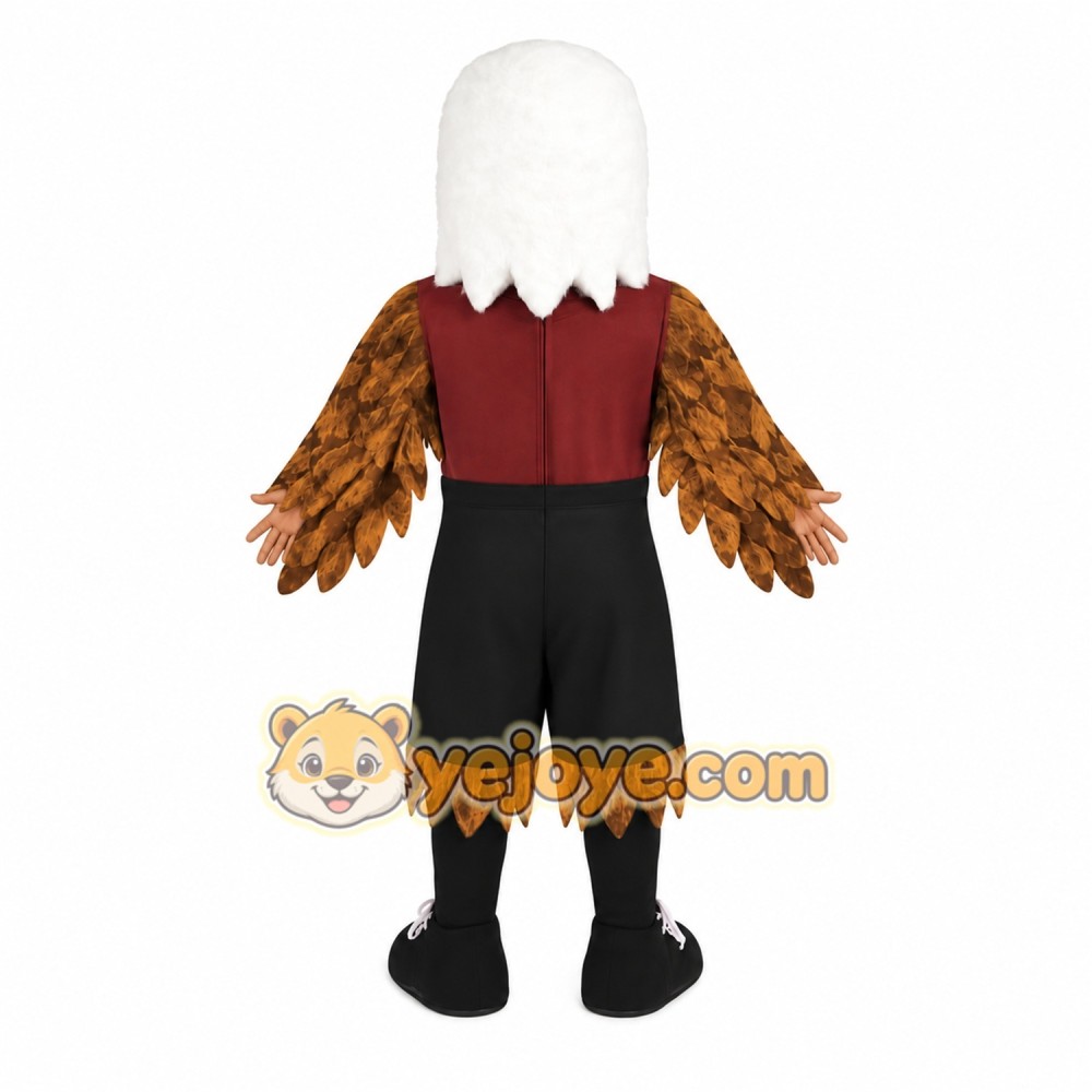 White Brown Black Bald Eagle Mascot Costume White Brown Black Bald Eagle Mascot Costume
