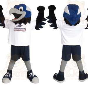 Blue White Black Eagle Mascot Costume
